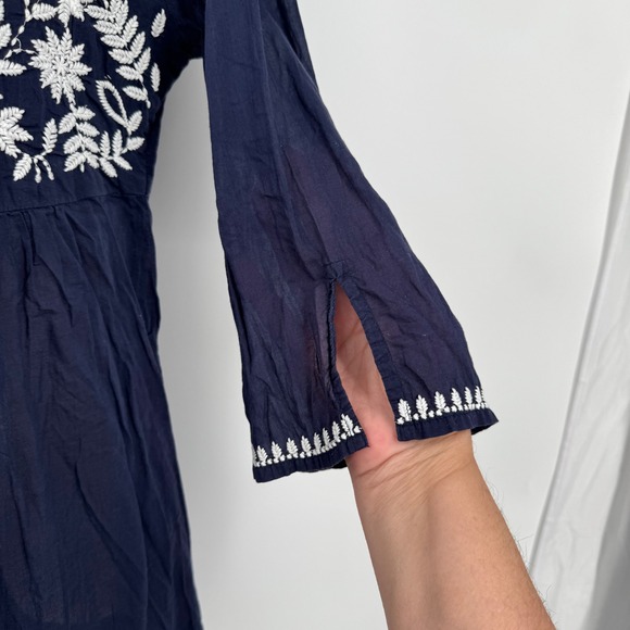 Shoshanna Swim Cover Womens S Sheer Embroidered Blue Flowy Floral Boho Beach - Picture 4 of 9